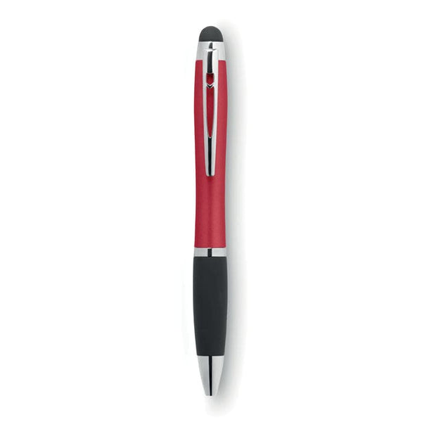 Penna a sfera con luce rosso - personalizzabile con logo