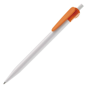 Penna a sfera Cosmo Hardcolour Bianco / Arancione - personalizzabile con logo
