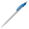 Penna a sfera Cosmo Hardcolour Bianco / azzurro - personalizzabile con logo