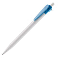 Penna a sfera Cosmo Hardcolour Bianco / azzurro - personalizzabile con logo