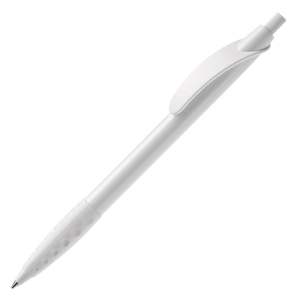Penna a sfera  Cosmo hardcolour Bianco / Bianco - personalizzabile con logo