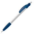 Penna a sfera  Cosmo hardcolour Bianco / blu navy - personalizzabile con logo