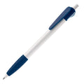 Penna a sfera Cosmo hardcolour Bianco / blu navy - personalizzabile con logo