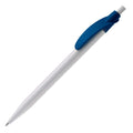 Penna a sfera Cosmo Hardcolour Bianco / blu navy - personalizzabile con logo