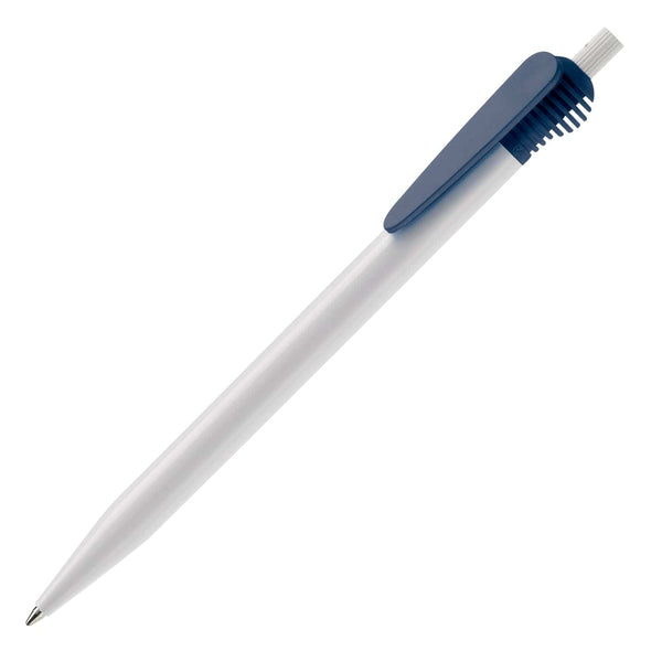 Penna a sfera Cosmo Hardcolour Bianco / blu navy - personalizzabile con logo