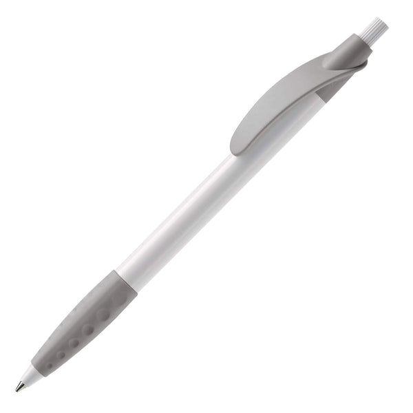 Penna a sfera  Cosmo hardcolour Bianco / color color argento - personalizzabile con logo