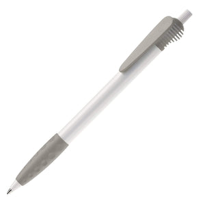 Penna a sfera Cosmo hardcolour Bianco / color color argento - personalizzabile con logo