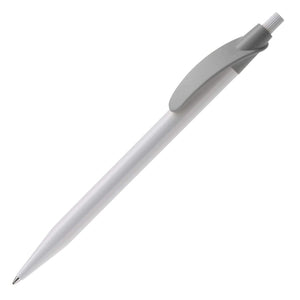 Penna a sfera Cosmo Hardcolour Bianco / color color argento - personalizzabile con logo