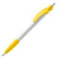 Penna a sfera  Cosmo hardcolour Bianco / Giallo - personalizzabile con logo