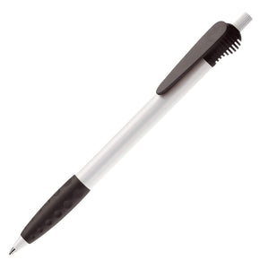 Penna a sfera Cosmo hardcolour Bianco / Nero - personalizzabile con logo
