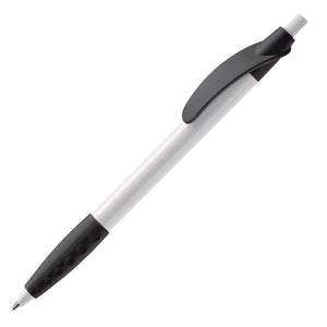 Penna a sfera  Cosmo hardcolour Bianco / Nero - personalizzabile con logo