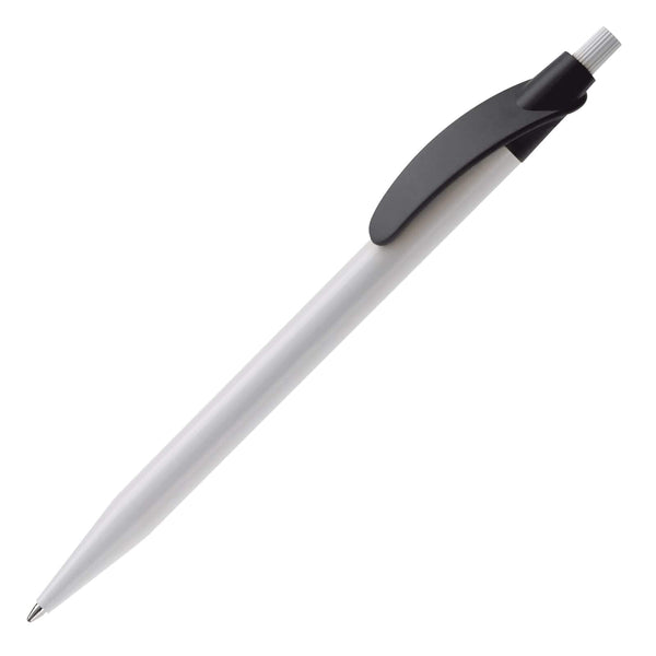Penna a sfera Cosmo Hardcolour Bianco / Nero - personalizzabile con logo