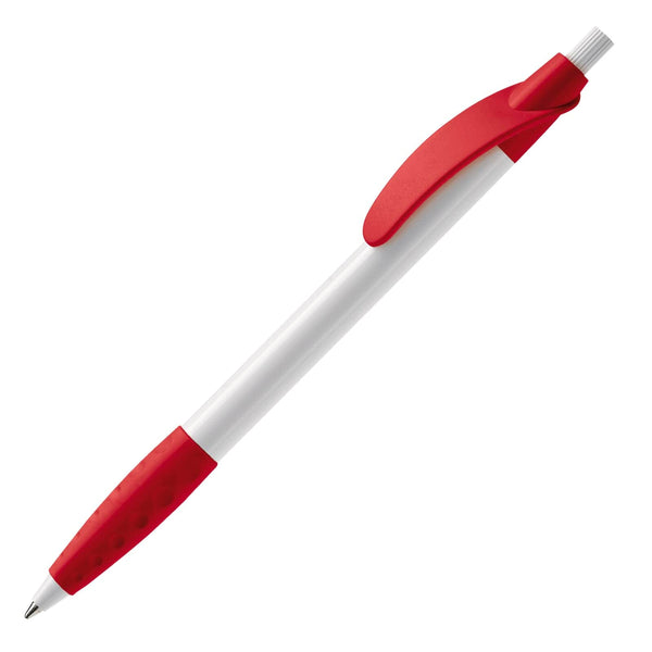 Penna a sfera  Cosmo hardcolour Bianco / Rosso - personalizzabile con logo