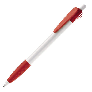 Penna a sfera Cosmo hardcolour Bianco / Rosso - personalizzabile con logo