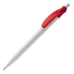 Penna a sfera Cosmo Hardcolour Bianco / Rosso - personalizzabile con logo