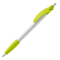 Penna a sfera  Cosmo hardcolour Bianco / verde - personalizzabile con logo
