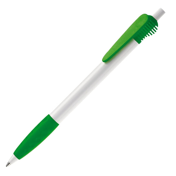 Penna a sfera Cosmo hardcolour Bianco / Verde - personalizzabile con logo
