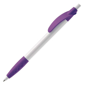 Penna a sfera  Cosmo hardcolour Bianco / Viola - personalizzabile con logo