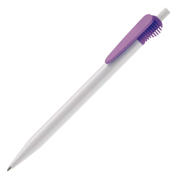 Penna a sfera Cosmo Hardcolour Bianco / Viola - personalizzabile con logo