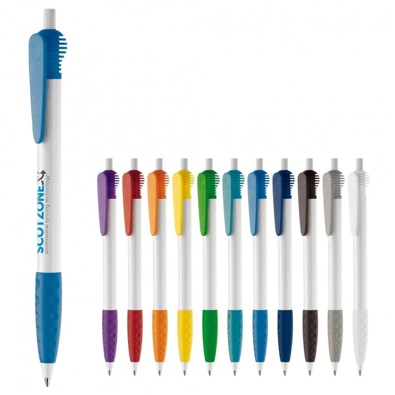 Penna a sfera Cosmo hardcolour impugnatura in gomma - personalizzabile con logo