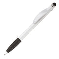 Penna a sfera Cosmo Stylus Grip Bianco / nero - personalizzabile con logo