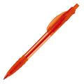 Penna a sfera Cosmo Transparent impugnatura in gomma grigio scuro arancione - personalizzabile con logo