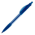 Penna a sfera Cosmo Transparent impugnatura in gomma grigio scuro blu - personalizzabile con logo
