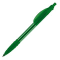 Penna a sfera Cosmo Transparent impugnatura in gomma grigio scuro verde - personalizzabile con logo