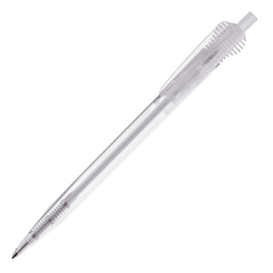 Penna a sfera Cosmo Transparent Trasparente / Bianco - personalizzabile con logo
