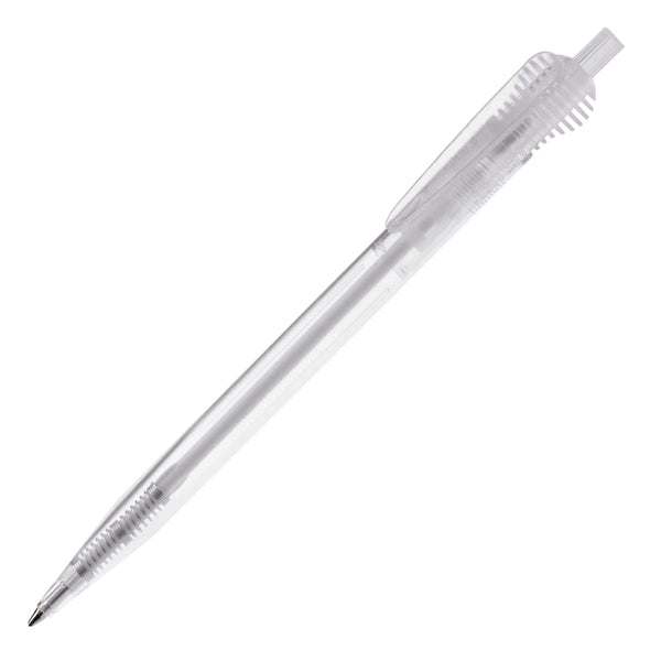 Penna a sfera Cosmo Transparent Trasparente / Bianco - personalizzabile con logo
