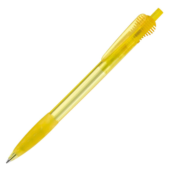 Penna a sfera Cosmo Transparent Trasparente / Giallo - personalizzabile con logo