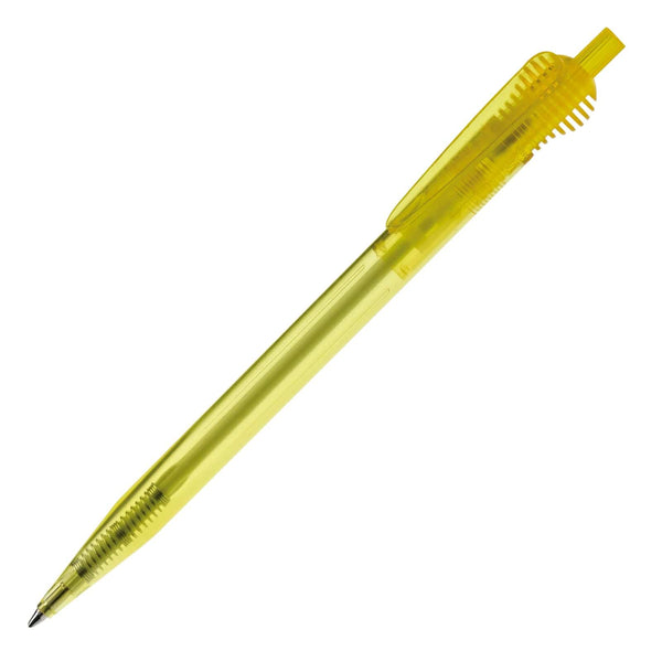 Penna a sfera Cosmo Transparent Trasparente / Giallo - personalizzabile con logo