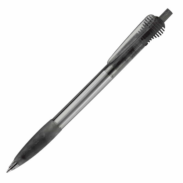 Penna a sfera Cosmo Transparent Trasparente / Nero - personalizzabile con logo