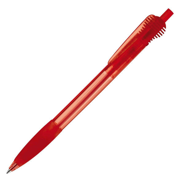 Penna a sfera Cosmo Transparent Trasparente / Rosso - personalizzabile con logo
