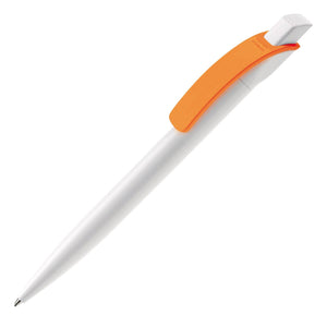 Penna a sfera Cube Hardcolour Bianco / Arancione - personalizzabile con logo
