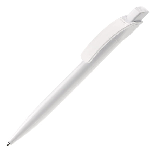 Penna a sfera Cube Hardcolour Bianco / Bianco - personalizzabile con logo