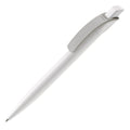 Penna a sfera Cube Hardcolour Bianco / color color argento - personalizzabile con logo