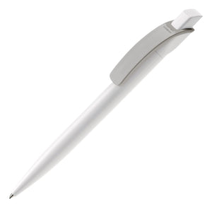 Penna a sfera Cube Hardcolour Bianco / color color argento - personalizzabile con logo