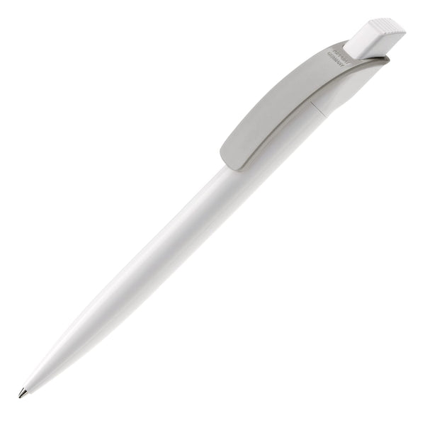 Penna a sfera Cube Hardcolour Bianco / color color argento - personalizzabile con logo