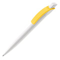 Penna a sfera Cube Hardcolour Bianco / Giallo - personalizzabile con logo