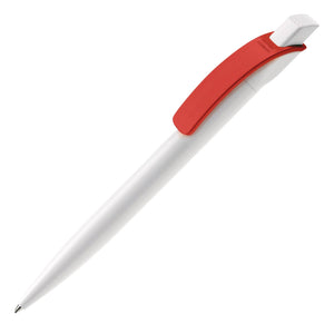 Penna a sfera Cube Hardcolour Bianco / Rosso - personalizzabile con logo