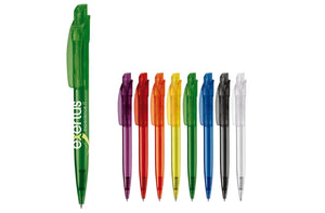 Penna a sfera Cube Transparent - personalizzabile con logo