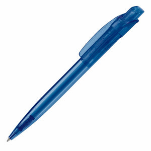 Penna a sfera Cube Transparent Trasparente / Blu - personalizzabile con logo