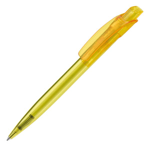 Penna a sfera Cube Transparent Trasparente / Giallo - personalizzabile con logo