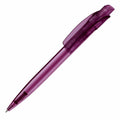 Penna a sfera Cube Transparent Trasparente / Viola - personalizzabile con logo