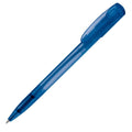 Penna a sfera Deniro Frosty finiture in metallo blu frosted - personalizzabile con logo