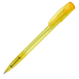 Penna a sfera Deniro Frosty finiture in metallo royal Giallo - personalizzabile con logo