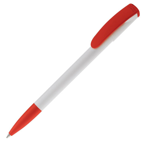 Penna a sfera Deniro Hardcolour Bianco / Rosso - personalizzabile con logo
