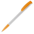 Penna a sfera Deniro Hardcolour White / arancione - personalizzabile con logo