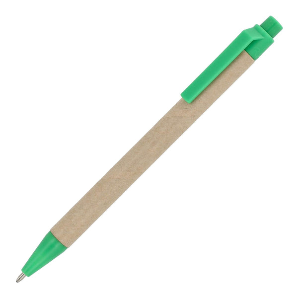 Penna a sfera di carta Verde - personalizzabile con logo